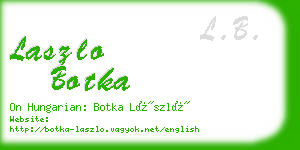 laszlo botka business card